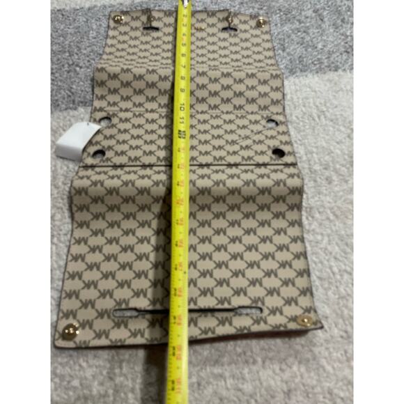 Michael Kors Selma Swap Medium Solid Top Zip Satchel Cover Orange Tan Logo Purse - Picture 7 of 12